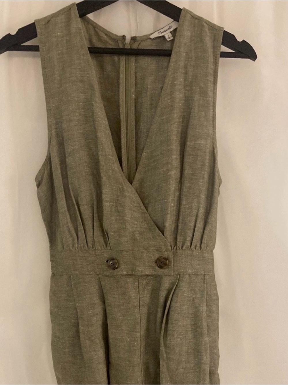 Madewell Linen Jumpsuit in Green - Picture 5 of 6